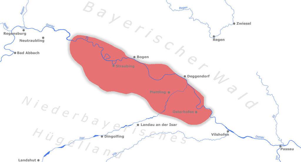 Gäuboden - Landkarte Region